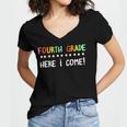 4th Grade Here I Come Cute 3rd Grade Graduation Shirt Women's Jersey Short Sleeve Deep V-Neck Tshirt