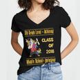 5th Grade Graduation Shirt Dabbing Unicorn Boys Class 2018 Women's Jersey Short Sleeve Deep V-Neck Tshirt