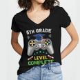 5th Grade Level Complete Gaming Graduation Class 2023 Gamer Women's Jersey Short Sleeve Deep V-Neck Tshirt