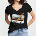 80 S 80s 90s Cassette Tape Nostalgia Retro Band Women's Jersey Short Sleeve Deep V-Neck Tshirt