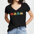 80s Video Game Vintage Nostalgia Retro Arcade Novelty Women's Jersey Short Sleeve Deep V-Neck Tshirt