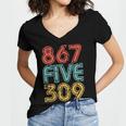 8675309 Retro Vintage 80's 90's Music Nostalgia Women's Jersey Short Sleeve Deep V-Neck Tshirt 8675309 Retro Vintage 80's 90's Music Nostalgia Women's Jersey Short Sleeve Deep V-Neck Tshirt