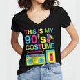 This Is My 90's Costume Retro 1990s Style Cassette Nostalgia Women's Jersey Short Sleeve Deep V-Neck Tshirt