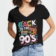 90's Nineties Nostalgia Costume Party Back To The 90s Women's Jersey Short Sleeve Deep V-Neck Tshirt