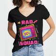 90s Rad Squad Retro Television 90s Aesthetic Nostalgia Women's Jersey Short Sleeve Deep V-Neck Tshirt
