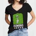 Alien Avoids Humans Sarcastic Introvert Humor Women's Jersey Short Sleeve Deep V-Neck Tshirt Alien Avoids Humans Sarcastic Introvert Humor Women's Jersey Short Sleeve Deep V-Neck Tshirt