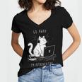 Antisocial Introvert Cat With Coffee On Computer Emo Goth Women's Jersey Short Sleeve Deep V-Neck Tshirt Antisocial Introvert Cat With Coffee On Computer Emo Goth Women's Jersey Short Sleeve Deep V-Neck Tshirt