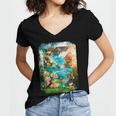 Aqua In The Skies Frutiger Aero Women's Jersey Short Sleeve Deep V-Neck Tshirt Aqua In The Skies Frutiger Aero Women's Jersey Short Sleeve Deep V-Neck Tshirt