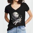 Astronaut Aesthetic Holding Moon Balloon Planets Introvert Women's Jersey Short Sleeve Deep V-Neck Tshirt Astronaut Aesthetic Holding Moon Balloon Planets Introvert Women's Jersey Short Sleeve Deep V-Neck Tshirt