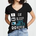 Athletic Trainer Eat Sleep Tape Ankles Graduation Women's Jersey Short Sleeve Deep V-Neck Tshirt