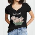 Awkward Turtle Upside Down Witty Comical Introvert Women's Jersey Short Sleeve Deep V-Neck Tshirt Awkward Turtle Upside Down Witty Comical Introvert Women's Jersey Short Sleeve Deep V-Neck Tshirt