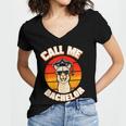 Bachelor Graduation For University Degree Party Llama Women's Jersey Short Sleeve Deep V-Neck Tshirt