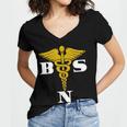 Bachelor Of Science Nursing Graduation Women's Jersey Short Sleeve Deep V-Neck Tshirt