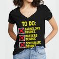 Bachelors Masters Doctorate Degree DR PHD Graduation Women's Jersey Short Sleeve Deep V-Neck Tshirt
