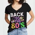 Back To The 80's Mixtape Era Nostalgia Retro 1980 80's Style Women's Jersey Short Sleeve Deep V-Neck Tshirt