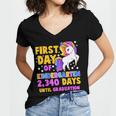 Back To School First Day Of Kindergarten Graduation Unicorn Women's Jersey Short Sleeve Deep V-Neck Tshirt