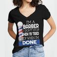 Barber Stylist Barber College Graduation Women's Jersey Short Sleeve Deep V-Neck Tshirt