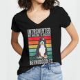 Bernedoodle Dog Introvert Bernedoodle Women's Jersey Short Sleeve Deep V-Neck Tshirt Bernedoodle Dog Introvert Bernedoodle Women's Jersey Short Sleeve Deep V-Neck Tshirt