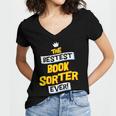 Best Book Sorter Job Occupation Women's Jersey Short Sleeve Deep V-Neck Tshirt