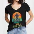 Bigfoot Introvert People Not A Big Fan Retro Sasquatch Women's Jersey Short Sleeve Deep V-Neck Tshirt