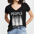 Bigfoot People Not a Big Fan Sasquatch Introvert Women's Jersey Short Sleeve Deep V-Neck Tshirt