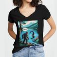 Bigfoot Sasquatch Loch Ness Monster Introvert Bruh Women's Jersey Short Sleeve Deep V-Neck Tshirt Bigfoot Sasquatch Loch Ness Monster Introvert Bruh Women's Jersey Short Sleeve Deep V-Neck Tshirt
