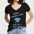 Broke College Grad Free To A Good Home Fun Graduation Women's Jersey Short Sleeve Deep V-Neck Tshirt