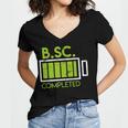 Bsc Completed Bachelor Of Science Graduation 2025 Women's Jersey Short Sleeve Deep V-Neck Tshirt