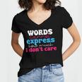 Words Cannot Express How Much I Don't Care Introvert Women's Jersey Short Sleeve Deep V-Neck Tshirt