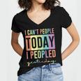 I Can't People Today I Peopled Yesterday Introvert Life Women's Jersey Short Sleeve Deep V-Neck Tshirt I Can't People Today I Peopled Yesterday Introvert Life Women's Jersey Short Sleeve Deep V-Neck Tshirt
