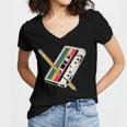 Cassette 90s Costume Party Nostalgia Women's Jersey Short Sleeve Deep V-Neck Tshirt