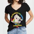 Cat Mom Loves Cats Dad Not In The Mood For People Introvert Women's Jersey Short Sleeve Deep V-Neck Tshirt