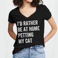 Cat Owner Introvert Stay Home Rather Pet Cat Women's Jersey Short Sleeve Deep V-Neck Tshirt Cat Owner Introvert Stay Home Rather Pet Cat Women's Jersey Short Sleeve Deep V-Neck Tshirt