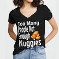 Chicken Nugget Saying Introvert Nuggie Foodie Food Women's Jersey Short Sleeve Deep V-Neck Tshirt Chicken Nugget Saying Introvert Nuggie Foodie Food Women's Jersey Short Sleeve Deep V-Neck Tshirt