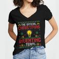 Christmas Inventing Team Inventing Introvert Xmas Women's Jersey Short Sleeve Deep V-Neck Tshirt