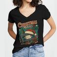 Christmas Movies Chill Retro VHS Holiday Nostalgia Women's Jersey Short Sleeve Deep V-Neck Tshirt Christmas Movies Chill Retro VHS Holiday Nostalgia Women's Jersey Short Sleeve Deep V-Neck Tshirt