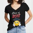 Class Of 2018 Graduation Grad For Her Tee Shirt Women's Jersey Short Sleeve Deep V-Neck Tshirt