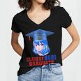 Class Of 2021 Graduate Kawaii Anime Girl School Graduation Women's Jersey Short Sleeve Deep V-Neck Tshirt