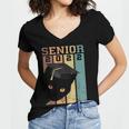Class Of 2022 Graduation Cat Seniors Grad Women's Jersey Short Sleeve Deep V-Neck Tshirt