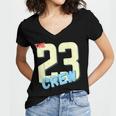 Class Of 2023 Seniors 23 Crew Senior Graduation Idea Women's Jersey Short Sleeve Deep V-Neck Tshirt