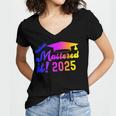 Class Of 2025 Mastered It College Masters Degree Graduation Women's Jersey Short Sleeve Deep V-Neck Tshirt