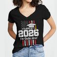 Class Of 2026 Senior Graduation American Flag Senior 2026 Women's Jersey Short Sleeve Deep V-Neck Tshirt