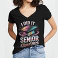 Class Of 2026 Senior Graduation I Did It Women's Jersey Short Sleeve Deep V-Neck Tshirt