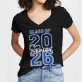 Class Of 2026 Senior Retro Graduation 2026 First Day Vintage Women's Jersey Short Sleeve Deep V-Neck Tshirt