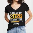 Class Of 2026 Senior Year Loading Senior 2026 Graduation Women's Jersey Short Sleeve Deep V-Neck Tshirt