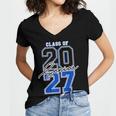 Class Of 2027 Senior 2027 Graduation Women's Jersey Short Sleeve Deep V-Neck Tshirt