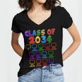 Class Of 2034 Grow With Me Graduation First Day Of School Women's Jersey Short Sleeve Deep V-Neck Tshirt