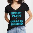 College Bound Graduation 2023 Grad Plan College Bound Women's Jersey Short Sleeve Deep V-Neck Tshirt