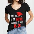College GraduationShirt Senior Finally Done Women's Jersey Short Sleeve Deep V-Neck Tshirt