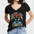 College Level Complete Class Of 2026 Gamer Graduation Grad Women's Jersey Short Sleeve Deep V-Neck Tshirt